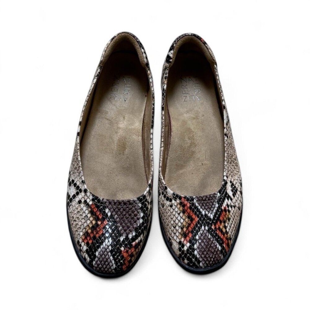 Naturalizer Snakeskin Print Flats Size 8 Comfort Cushioned Slip On Shoes - Picture 2 of 5